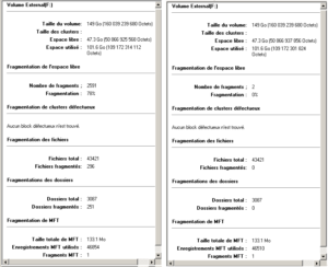 Rapports de défragmentation