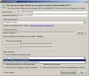 Sauvegarde Hard Disk Manager