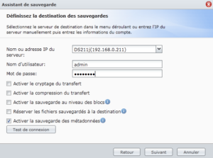 Destination sauvegarde