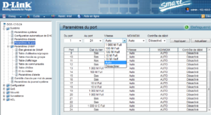 Paramétrage vitesse ports