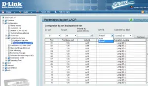Paramètres du port LACP