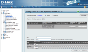 Réglage des Vlan en mode asymétrique