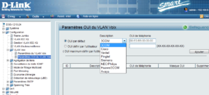 Paramètres OUI du VLAN Voix