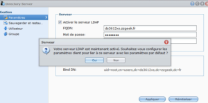 Paramétrage du Directory Server