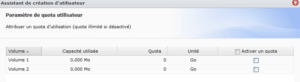 Gestion individuelle des quotas par volume