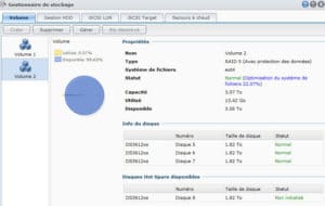 Raid5 en construction et disque spare ajouté