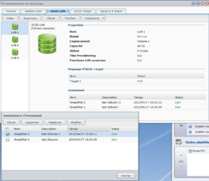 Création, gestion et duplication des snapshots de LUN iSCSI