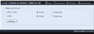 Gestion WOL N8850