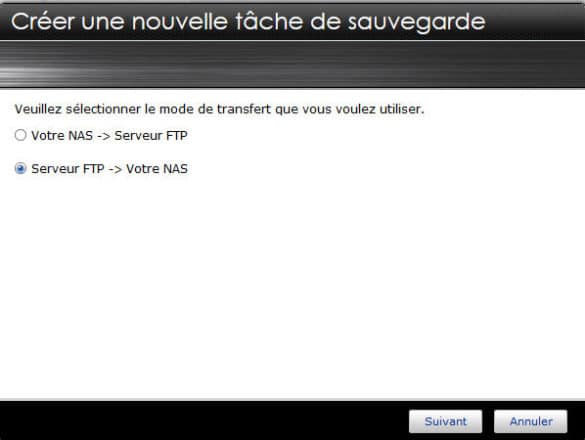 FTP vers NAS