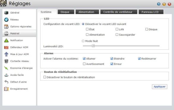 Réglage des indicateurs lumineux