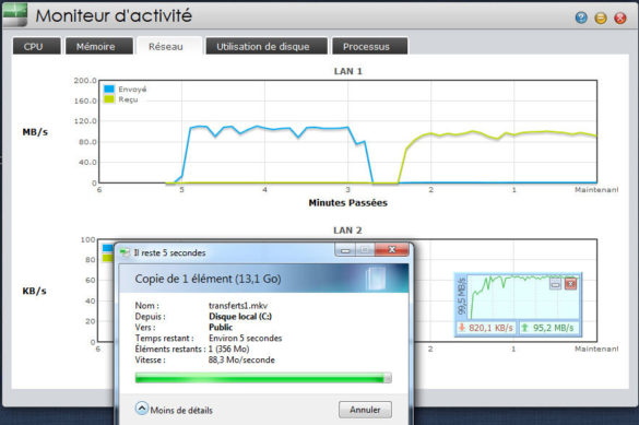 Lecture 1 PC, une interface avec MTU de 1500