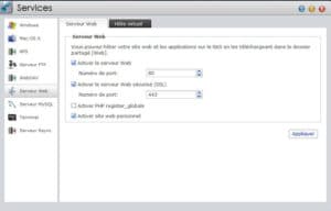 Les paramètres du serveur Web