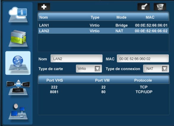 Paramétrage interfaces réseau