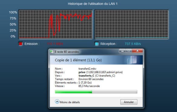 Lecture sur 1 disque JBOD vers 1 PC