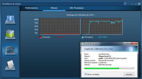 Écriture à partir d’un seul PC vers RAID5