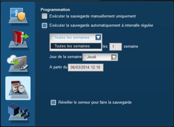 Programmation sauvegarde