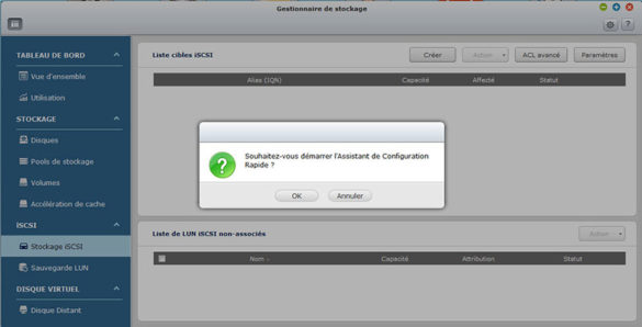 Création volume iSCSI