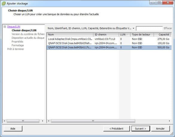 Ajout ressource iSCSI