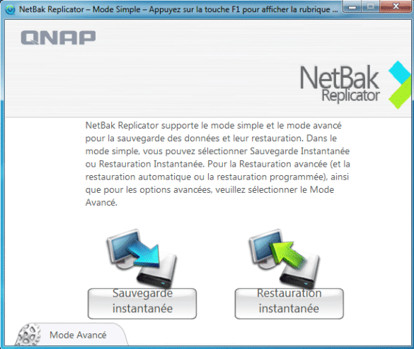 Mode simple de NetBak Replicator