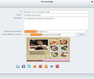 Partage du site sur les réseaux sociaux