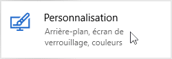 Paramètres - personnalisation