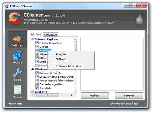 CCleaner nettoie Microsoft Office