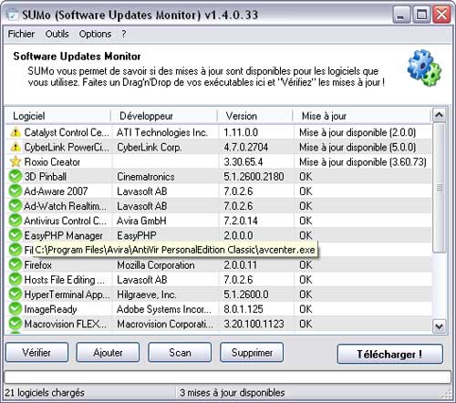 Interface du logiciel SUMo