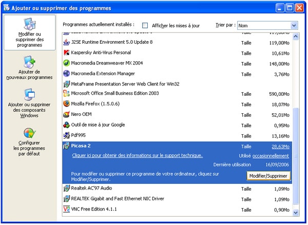 Nettoyer Ajout Suppression De Programmes