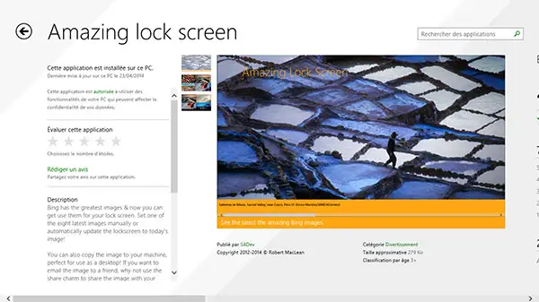 Application Amazing lock screen
