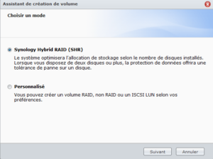 Le choix de type de volume