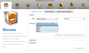 Paramétrage wifi des réseaux privés : Ouvert, Wep, WPA, WPA2