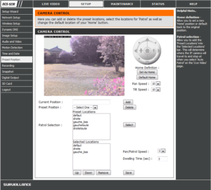 Menu Preset Position