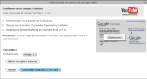 Publication des photos sur YouTube