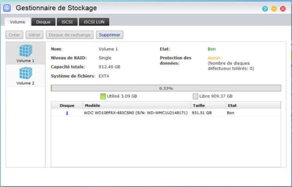 Informations volume ADM 2.7