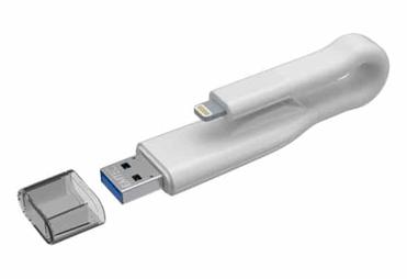 CLE OTG USB 3.0 64GB USB A & LIGHTNING NOIR