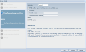 Possibilité de crypter le volume Raid