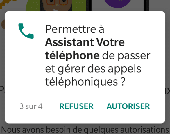 Autorisation appels téléphoniques