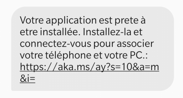 Réception du SMS sur téléphone