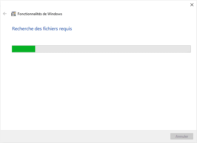 Recherche des fichiers requis
