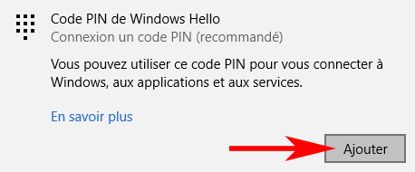 Ajouter un code PIN à Windows