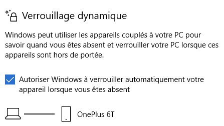 Verrouillage dynamique avec une téléphone