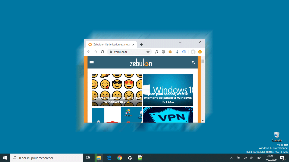 Réduire les fenêtres Windows