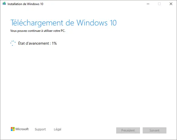 Téléchargement Windows 10