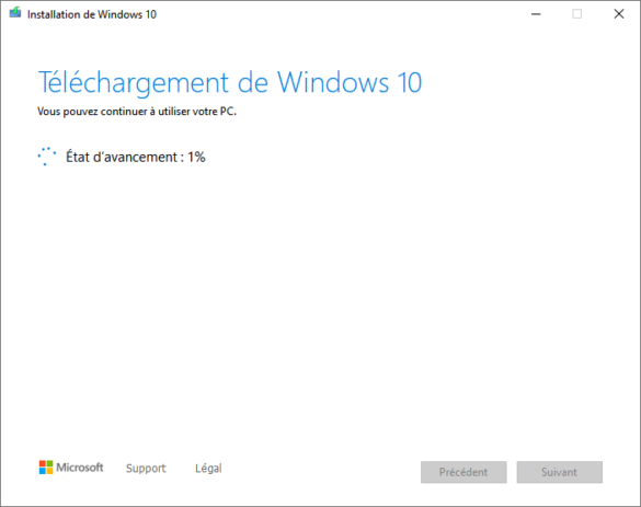 Téléchargement Windows 10