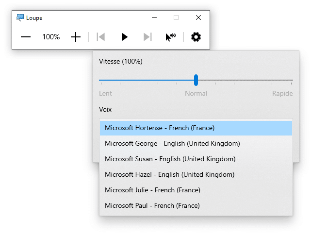 Changer la voix de lecture