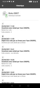 Historique activité boks