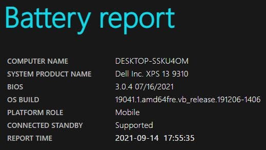 Battery report