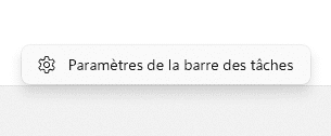 Paramètres de la barre des tâche