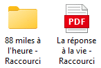 Raccourcis sans flèche
