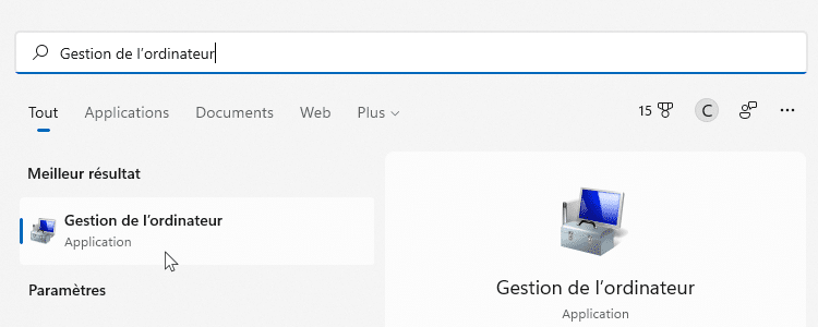 Application Gestion de l'ordinateur